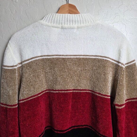 Alfred Dunner Chenille Knitted Floral 1/4 Zip Sweater XL Christmas Holiday Multi - Picture 11 of 11